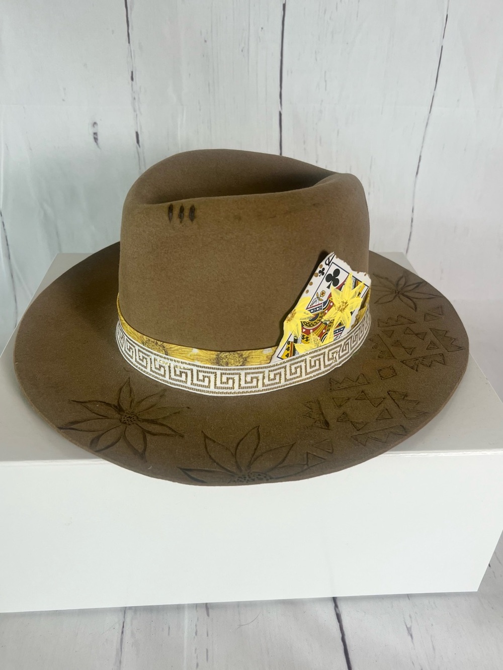 Vintage Resistol XXX Beaver Self Conforming Cowboy Hat Brown Beaded Band 7 1/8